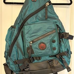 Teal and Black Sling Backpack